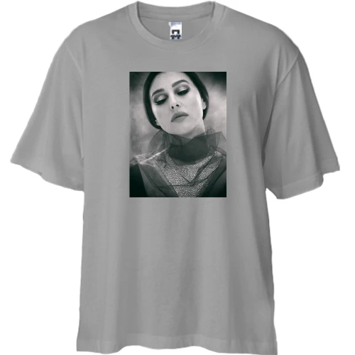 Футболка двунитка Oversize, Серый, с Моникой Белуччи