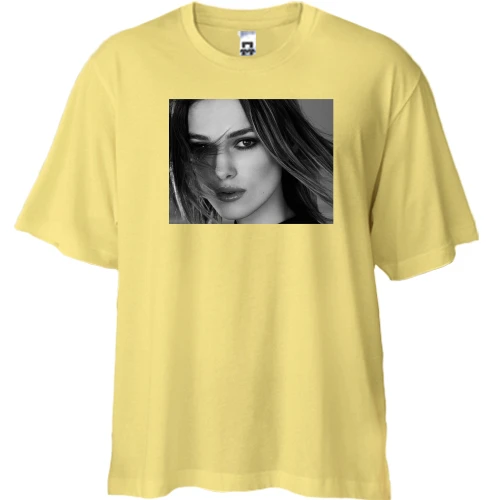 Футболка двунитка Oversize, Желтый, с Кирой Найтли