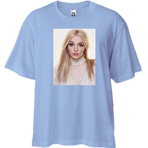 Футболка двунитка Oversize, Белый, с Бритни Спирс