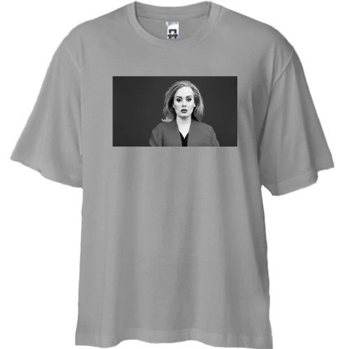 Футболка двунитка Oversize, Серый, с Адель