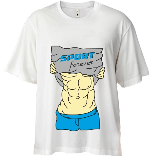 Футболка двонитка Oversize Sport forever з чоловічим торсом