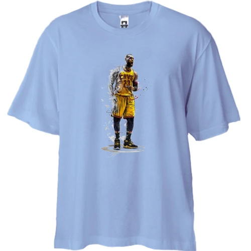 Футболка двунитка Oversize, Синий, с LeBron James