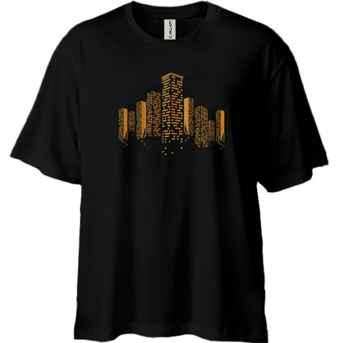 Футболка двонитка Oversize з нічним містом