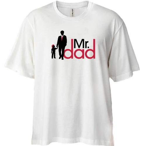 Футболка двонитка Oversize, Білий, Mr Dad