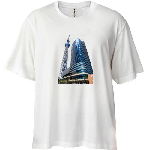 Футболка двунитка Oversize c Tokyo Skytree Sky Tower