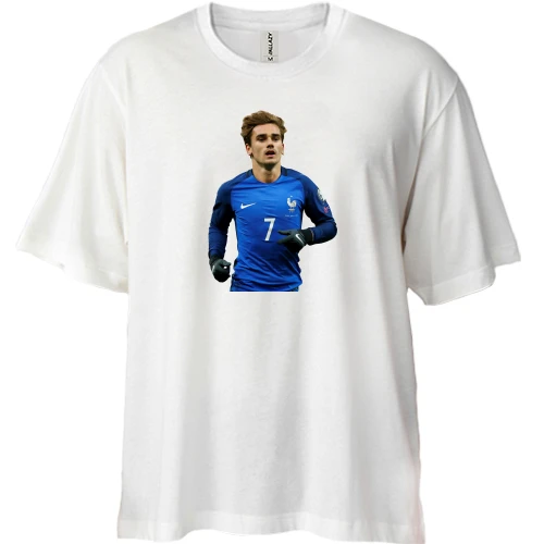 Футболка двонитка Oversize, Білий, з Antoine Griezmann 3