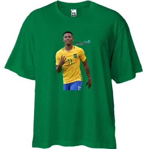 Футболка двунитка Oversize c Gabriel Jesus 2