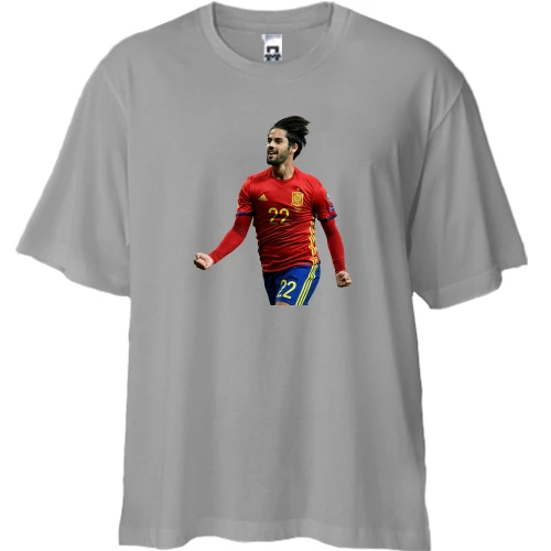 Футболка двунитка Oversize, Белый, c Isco Spain national football team