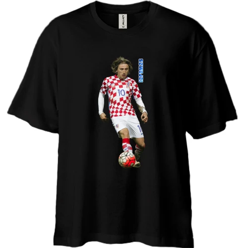 Футболка двонитка Oversize, Чорний, з Luka Modrić