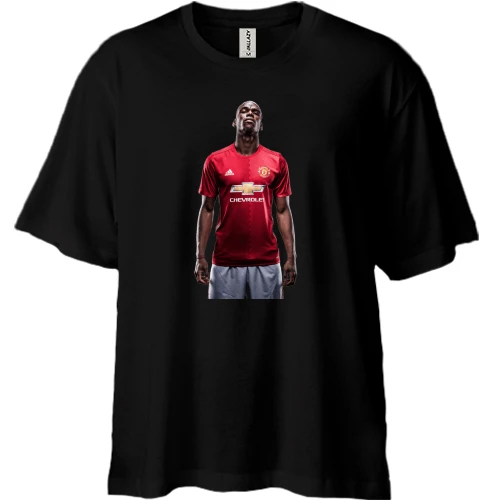 Футболка двонитка Oversize, Чорний, з Paul Pogba