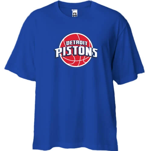 Футболка двонитка Oversize, Синій, Detroit Pistons