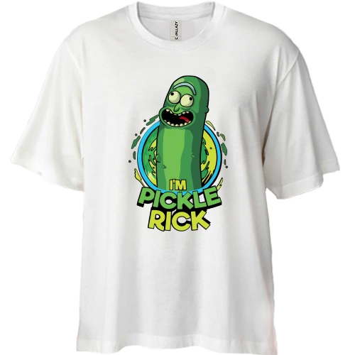 Футболка двунитка Oversize Pickle Rick (2)