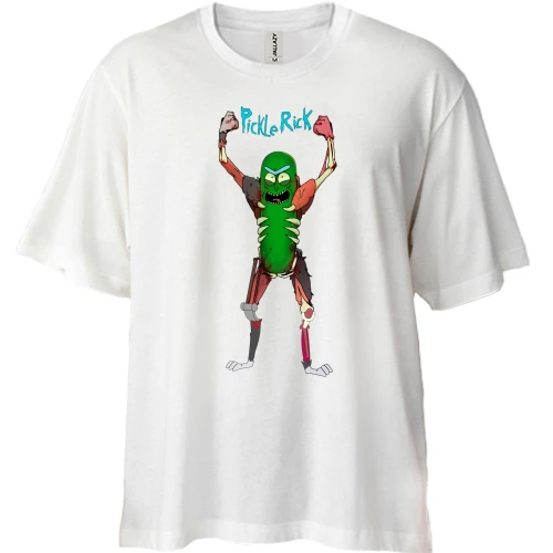 Футболка двонитка Oversize Pickle Rick (3)