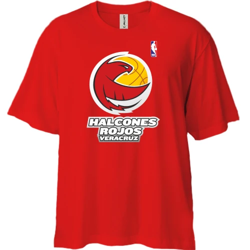 Футболка двонитка Oversize, Червоний, Halcones Rojos