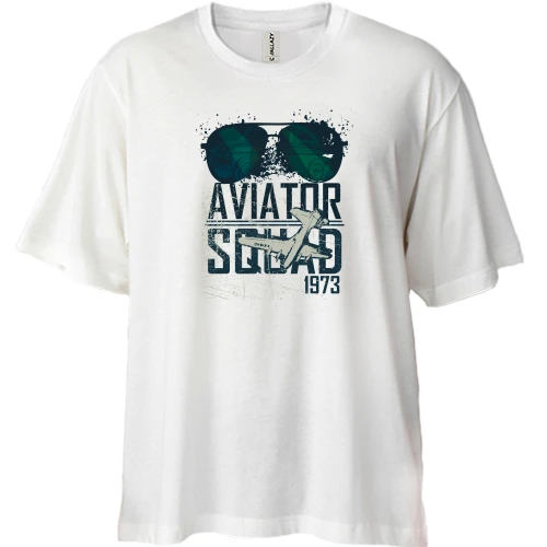 Футболка двонитка Oversize з окулярами "aviator squad"