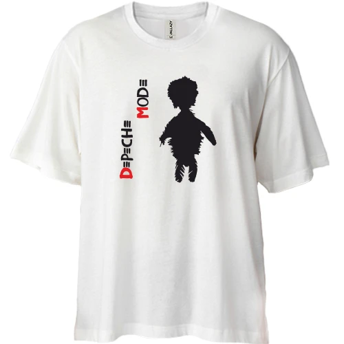 Футболка двунитка Oversize, Белый, Depeche Mode angel