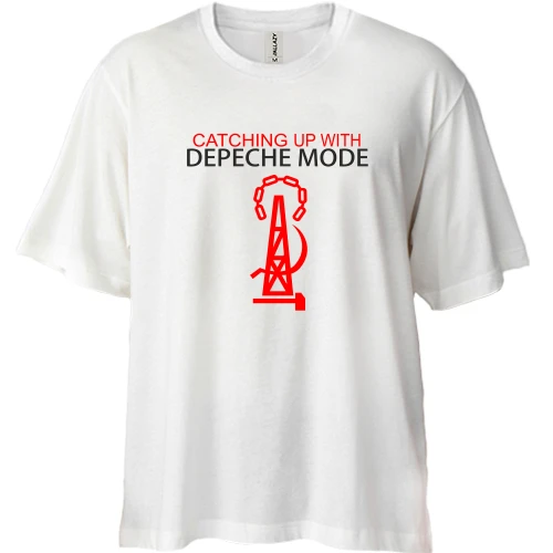 Футболка двунитка Oversize, Белый, Depeche Mode catching up this