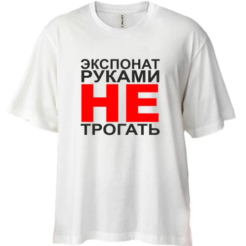 Футболка двунитка Oversize Экспонат руками не трогать