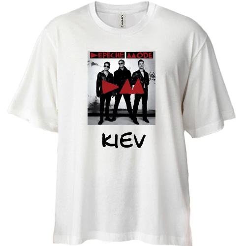Футболка двунитка Oversize, Белый, Depeche Mode Kyiv