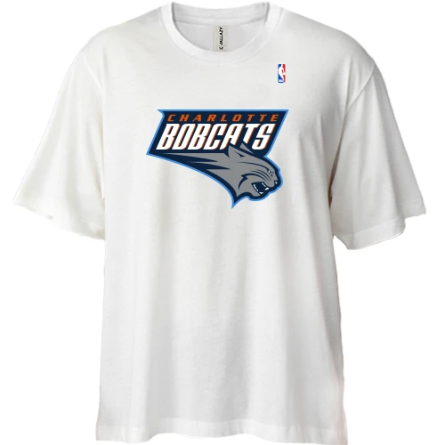 Футболка двонитка Oversize, Білий, Charlotte Bobcats