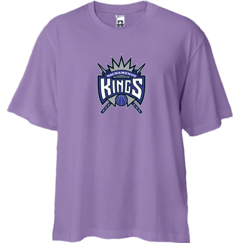 Футболка двонитка Oversize, Лавандовий, Sacramento Kings