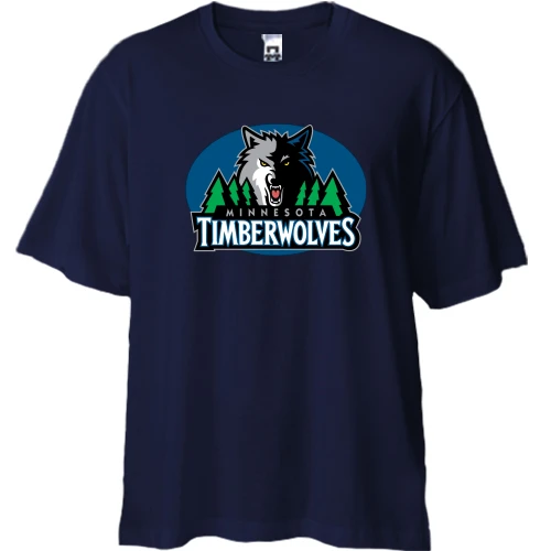 Футболка двонитка Oversize, Синій, Minnesota Timberwolves