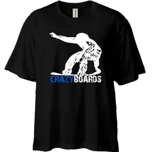Футболка двунитка Oversize, Черный, Crazu boards