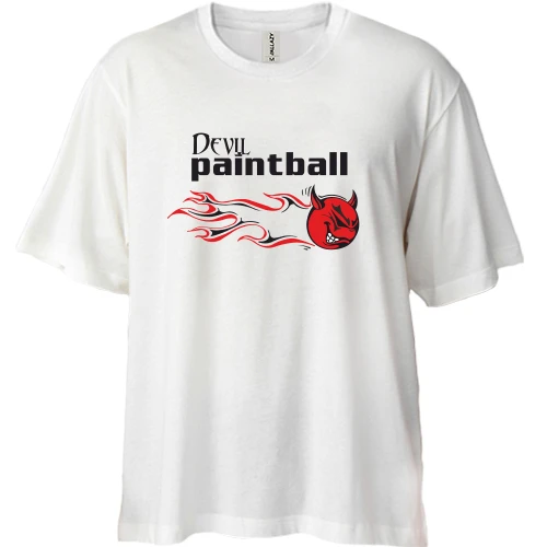 Футболка двунитка Oversize, Белый, Devil paintball