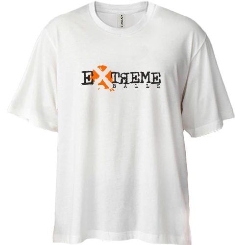 Футболка двунитка Oversize, Белый, Extreme balls