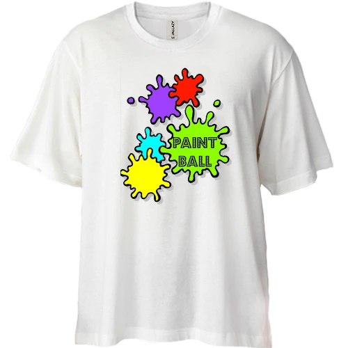 Футболка двунитка Oversize, Белый, Allstar paintball