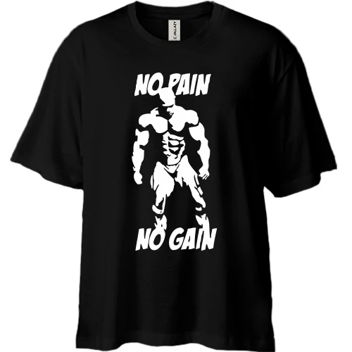 Футболка двунитка Oversize No pain no gain