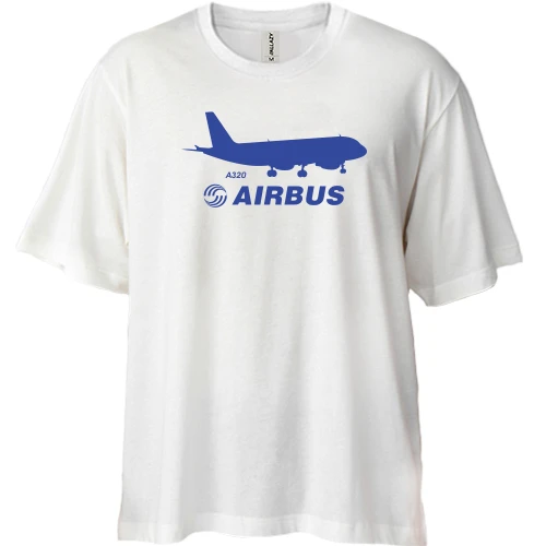 Футболка двонитка Oversize, Білий, Airbus A320