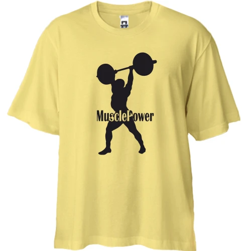Футболка двонитка Oversize, Жовтий, Muscle