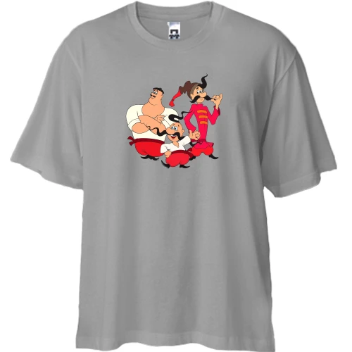 Футболка двонитка Oversize з козаками з мультфільму