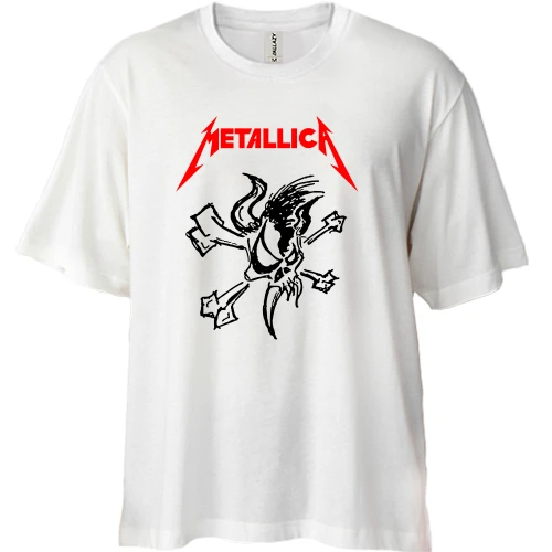 Футболка двунитка Oversize, Белый, Metallica (Live at Wembley stadium 2)