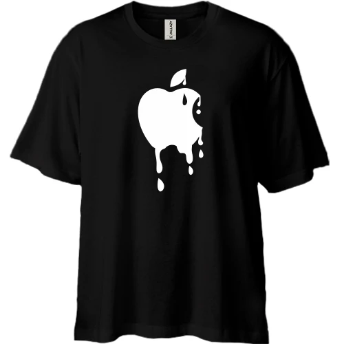 Футболка двонитка Oversize, Чорний, Танучий Apple