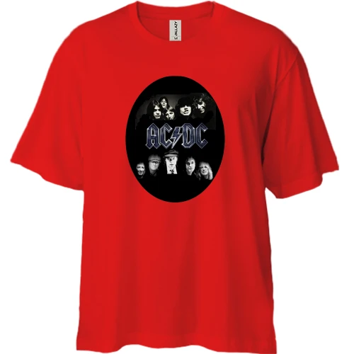 Футболка двунитка Oversize AC/DC Faces