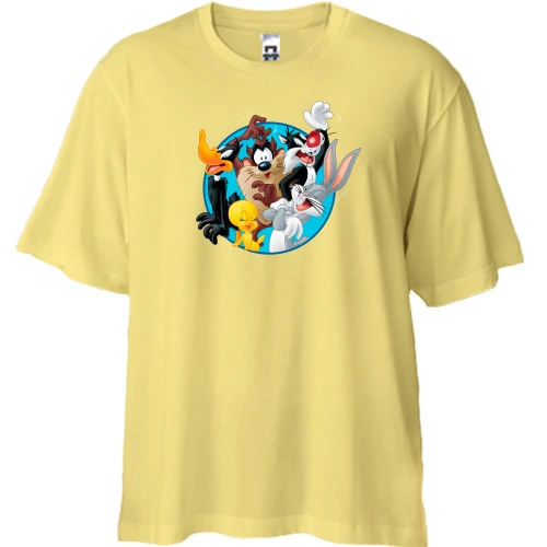 Футболка двунитка Oversize с героями Looney Tunes