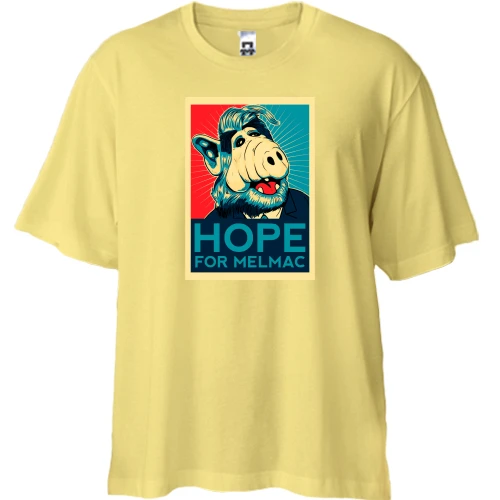 Футболка двунитка Oversize, Желтый, Hope for melmac