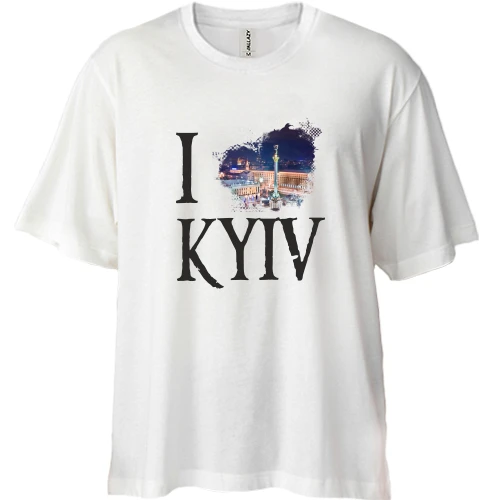 Футболка двунитка Oversize Я люблю Киев