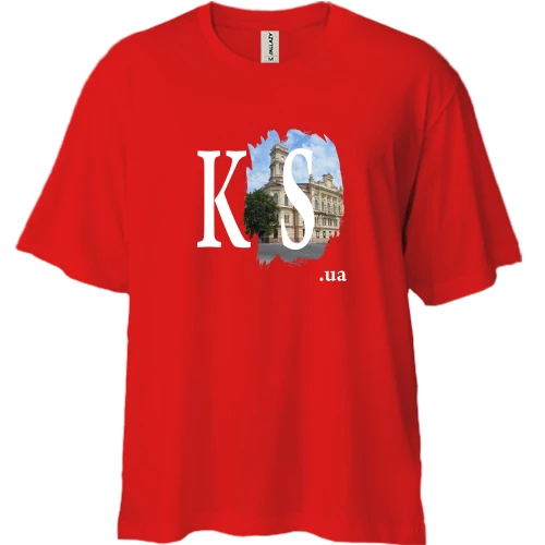 Футболка двунитка Oversize, Красный, ks.ua (Херсон)