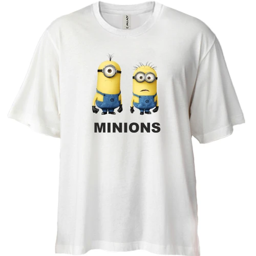 Футболка двунитка Oversize, Белый, Minions