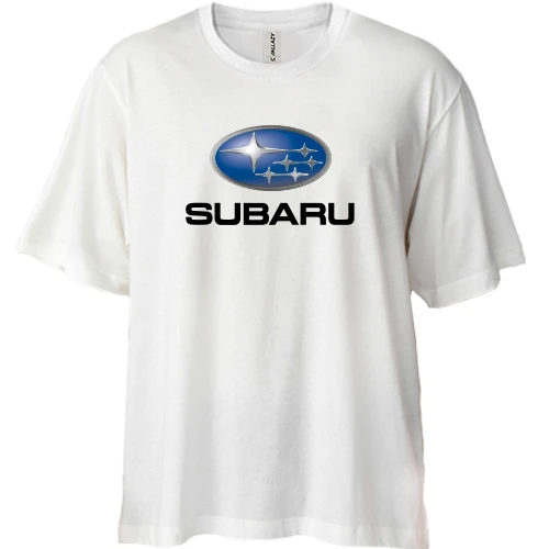 Футболка двунитка Oversize с лого Subaru