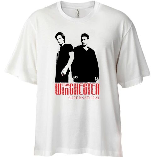 Футболка двунитка Oversize, Белый, Winchester Team (SUPERNATURAL)