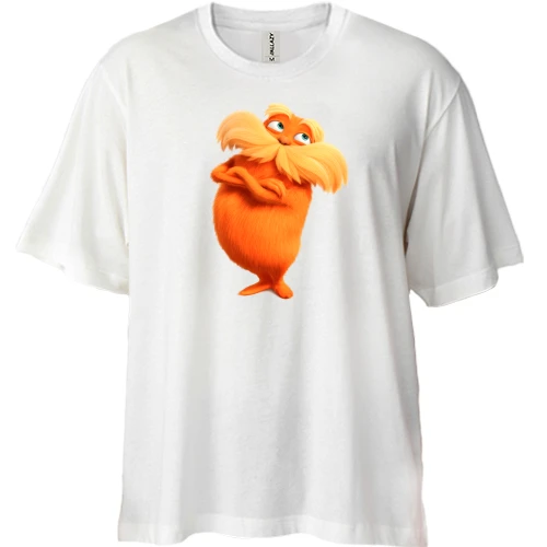 Футболка двунитка Oversize, Белый, с Лораксом