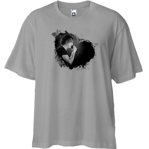 Футболка двонитка Oversize, Сірий, Скрябін в серці