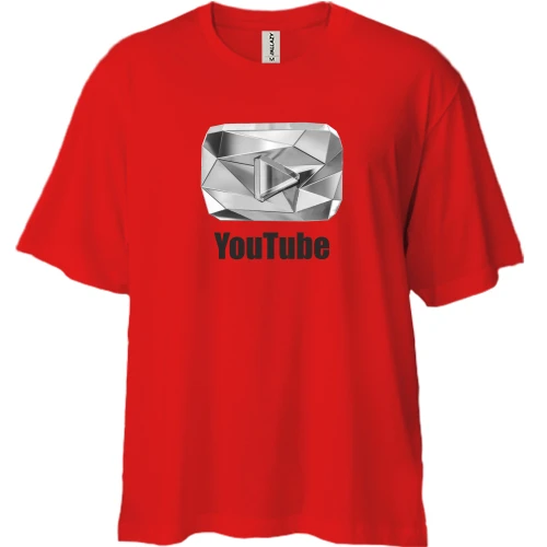 Футболка двонитка Oversize з діамантовим логотипом YouTube
