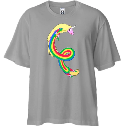 Футболка двунитка Oversize, Белый, с Леди Радугарог