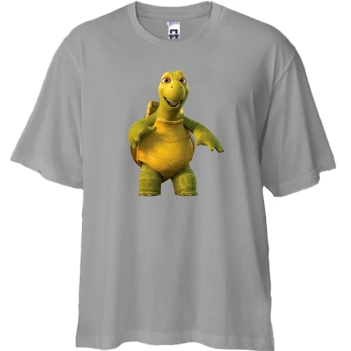 Футболка двунитка Oversize со смеющейся черепахой