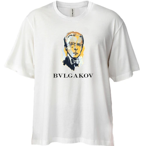 Футболка двунитка Oversize, Белый, "Bulgakov"